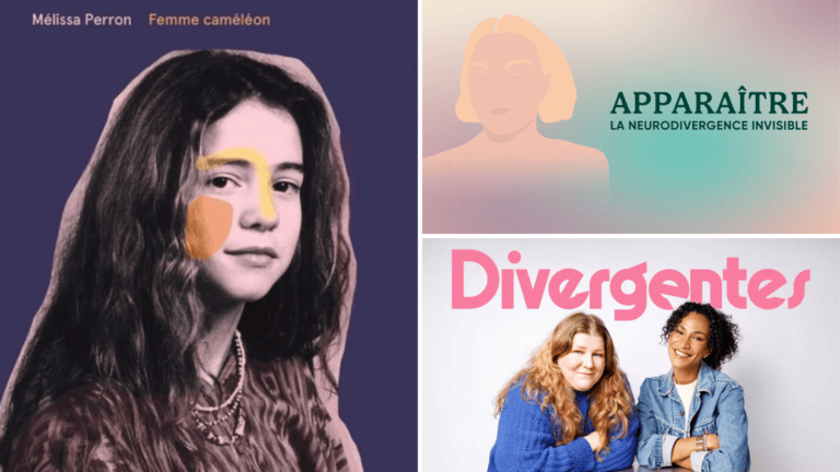 Les couvertures de 3 oeuvres d'ici qui abordent le sujet des femmes et de l'autisme.