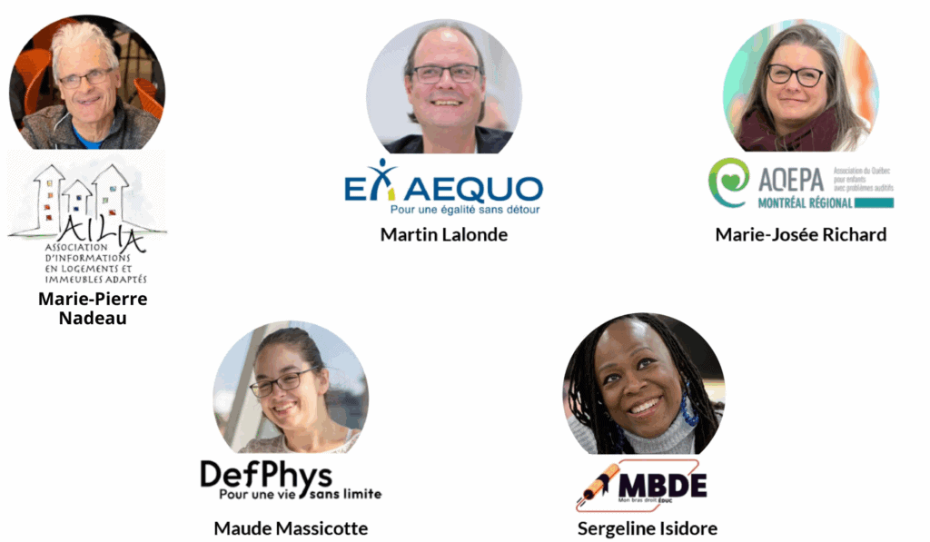 Photos des 5 membres votants du collectif A.U